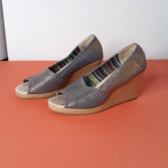 REPORT • size 9 Lizbeth jute wedge shoes gray gold Spring Summer vacation women - Picture 1 of 6
